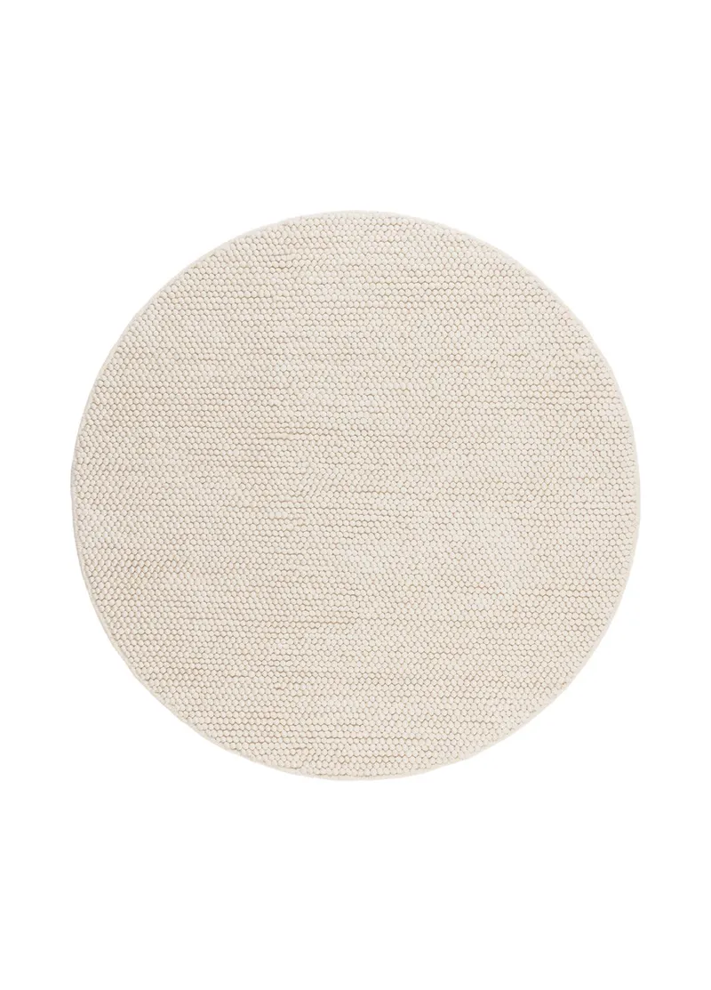 Håndvevd teppe KM Home Bubble rund 160x160 cm Creme, Creme