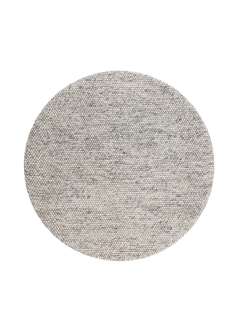 Håndvevd teppe KM Home Bubble rund 200x200 cm Grå Melange, Grå Melange