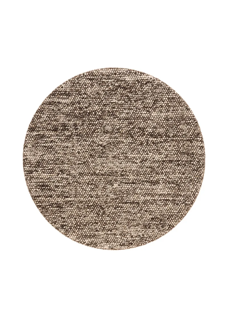 Håndvevd teppe KM Home Bubble rund 240x240 cm Sjokolade Melange - Sjokolade Melange - Tekstiler & tepper - Teppe & matte - Moderne matte - Ullteppe