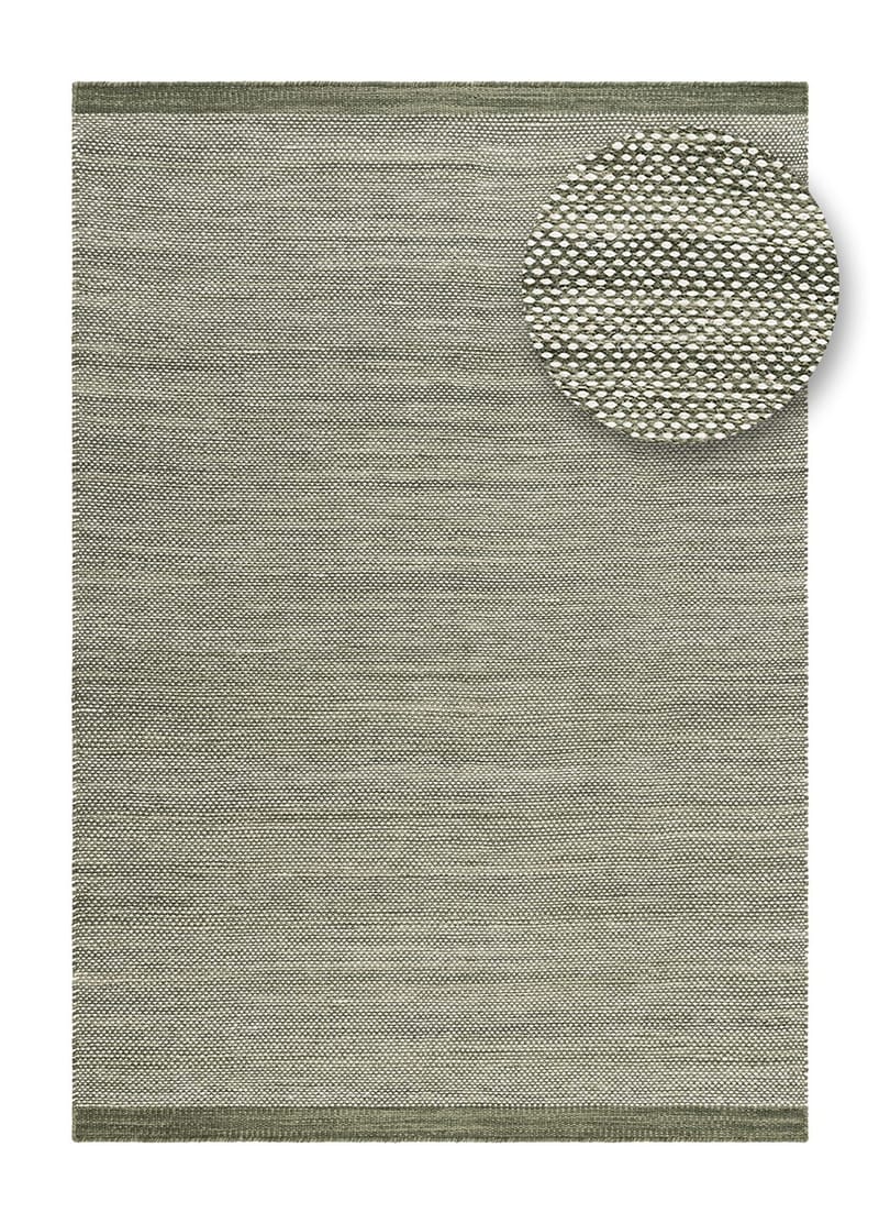 Håndvevd teppe KM Home Sandhamn 140x200 cm Grønn - Grønn - Tekstiler & tepper - Teppe & matte - Moderne matte - Ullteppe