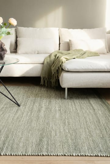 Håndvevd teppe KM Home Sandhamn 160x230 cm Grønn - Grønn - Tekstiler & tepper - Teppe & matte - Moderne matte - Ullteppe