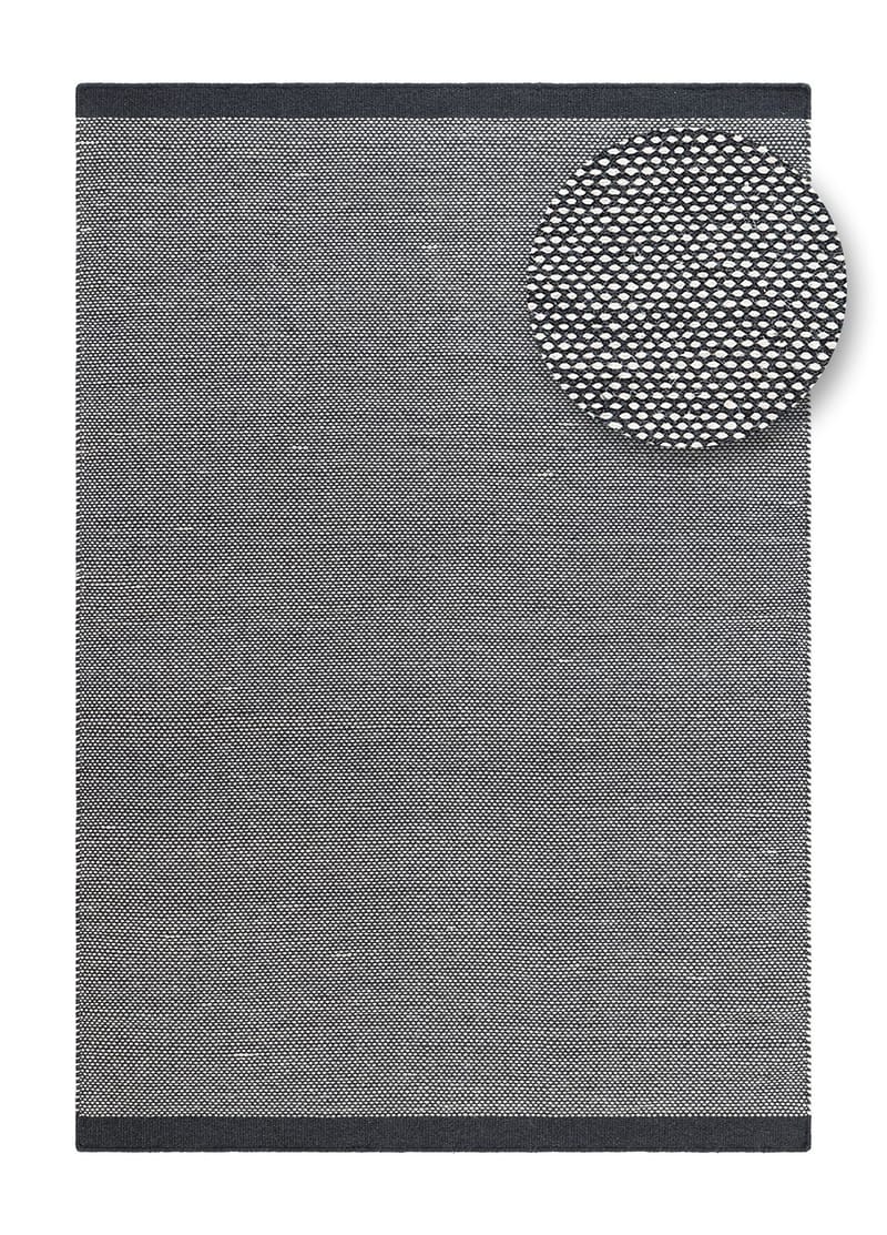 Håndvevd teppe KM Home Sandhamn 240x340 cm Indigoblå - Indigoblå - Tekstiler & tepper - Teppe & matte - Moderne matte - Ullteppe