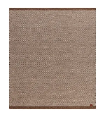 Håndvevd teppe KM Home Sandhamn Kvadrat 250x250 cm Mørk Lin