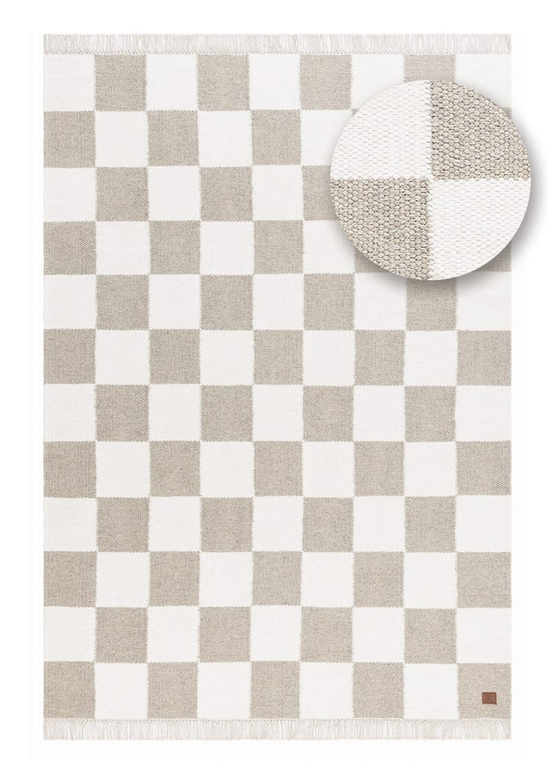 Håndvevd teppe Nordic Check 140x200 cm - Grå - Tekstiler & tepper - Teppe & matte - Moderne matte - Ullteppe