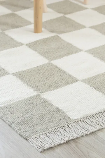 Håndvevd teppe Nordic Check 140x200 cm - Grå - Tekstiler & tepper - Teppe & matte - Moderne matte - Ullteppe