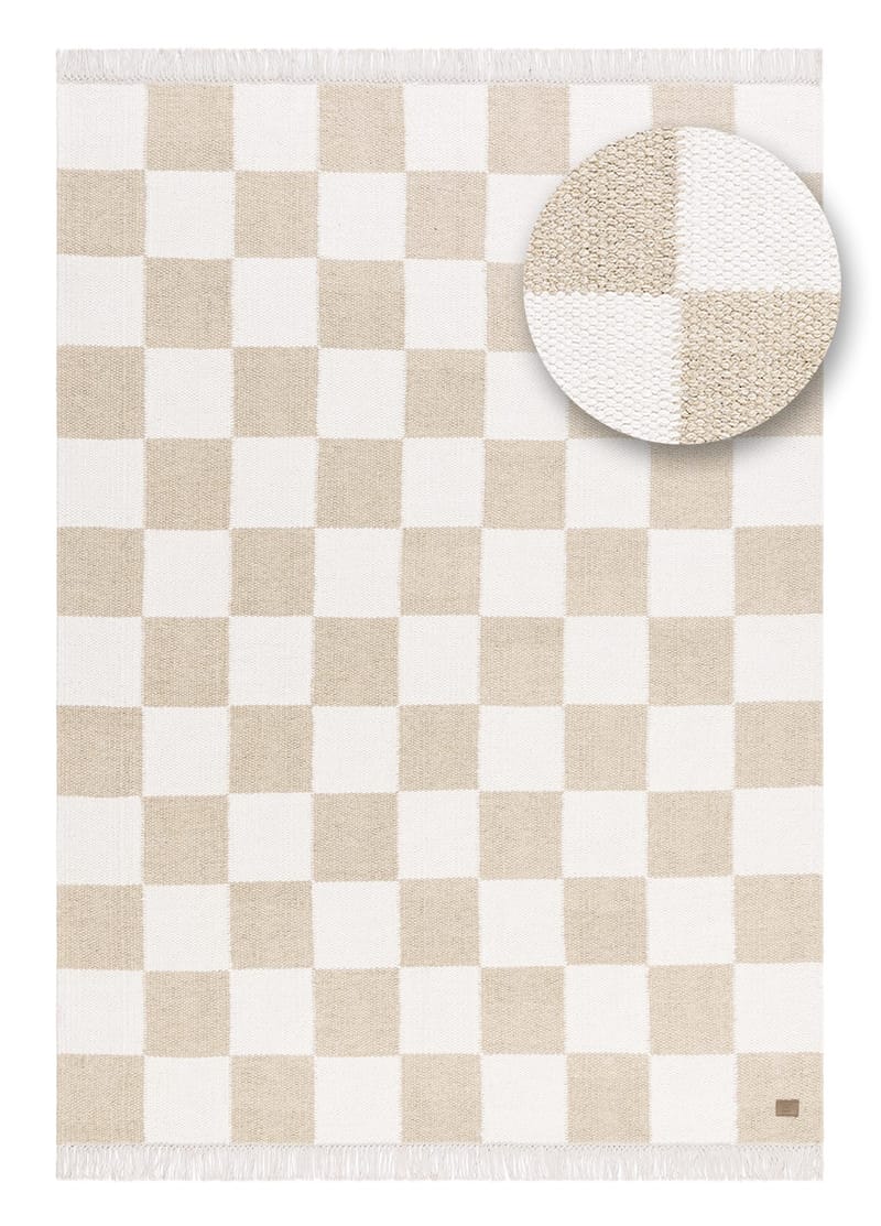 Håndvevd teppe Nordic Check 160x230 cm - Lin - Tekstiler & tepper - Teppe & matte - Moderne matte - Ullteppe