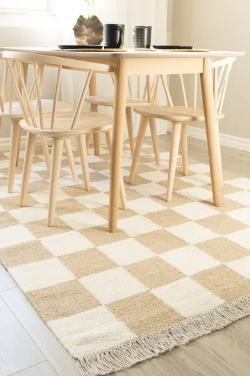 Håndvevd teppe Nordic Check 160x230 cm - Lin - Tekstiler & tepper - Teppe & matte - Moderne matte - Ullteppe