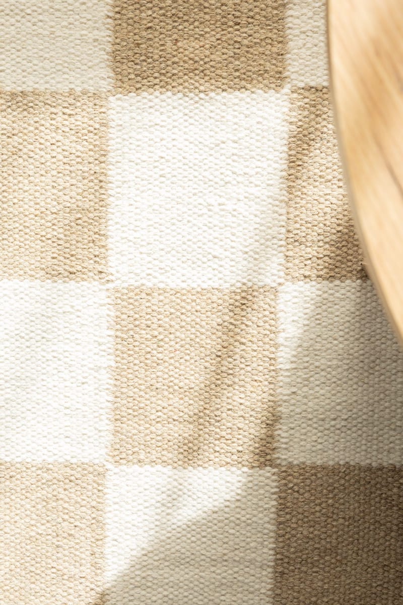 Håndvevd teppe Nordic Check 160x230 cm - Lin - Tekstiler & tepper - Teppe & matte - Moderne matte - Ullteppe