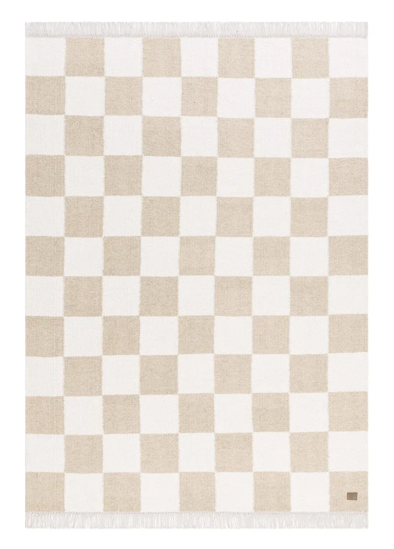 Håndvevd teppe Nordic Check 200x300 cm, Lin