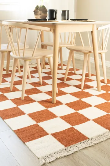 Håndvevd teppe Nordic Check 200x300 cm - Terrakotta - Tekstiler & tepper - Teppe & matte - Moderne matte - Ullteppe