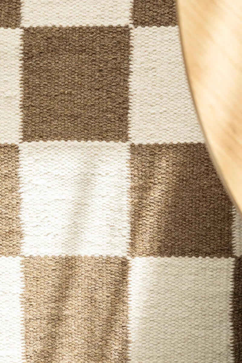 Håndvevd teppe Nordic Check 240x340 cm - Sjokolade - Tekstiler & tepper - Teppe & matte - Moderne matte - Ullteppe