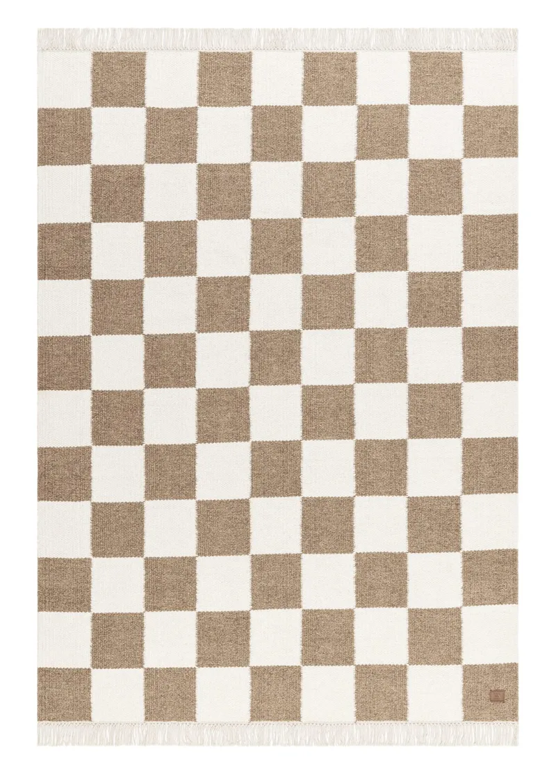 Håndvevd teppe Nordic Check 240x340 cm, Sjokolade