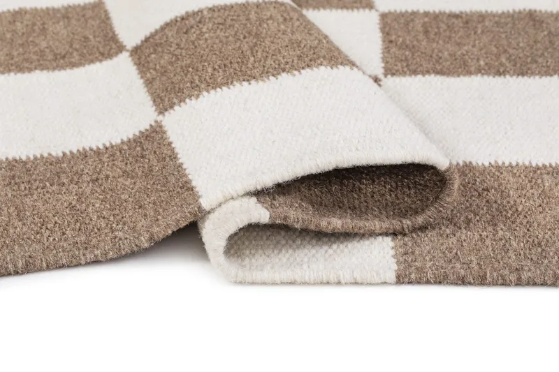 Håndvevd teppe Nordic Check 240x340 cm - Sjokolade - Tekstiler & tepper - Teppe & matte - Moderne matte - Ullteppe