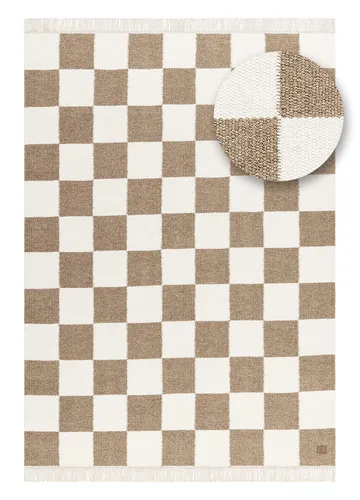 Håndvevd teppe Nordic Check 240x340 cm - Sjokolade - Tekstiler & tepper - Teppe & matte - Moderne matte - Ullteppe