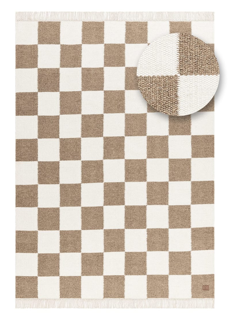 Håndvevd teppe Nordic Check 240x340 cm - Sjokolade - Tekstiler & tepper - Teppe & matte - Moderne matte - Ullteppe