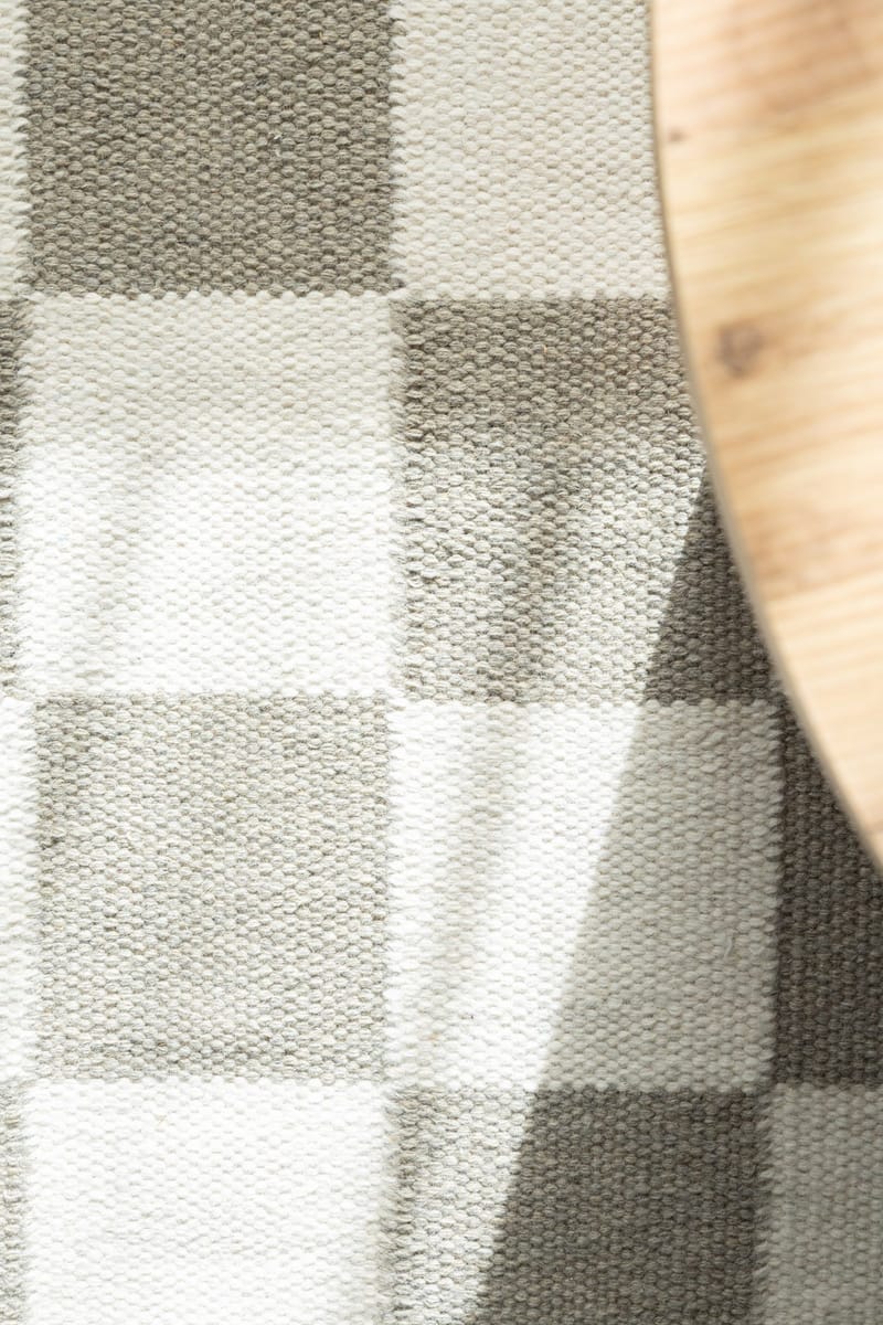 Håndvevd teppe Nordic Check 75x200 cm - Grå - Tekstiler & tepper - Teppe & matte - Moderne matte - Ullteppe