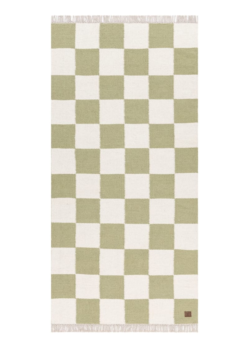 Håndvevd teppe Nordic Check 75x200 cm, Grønn