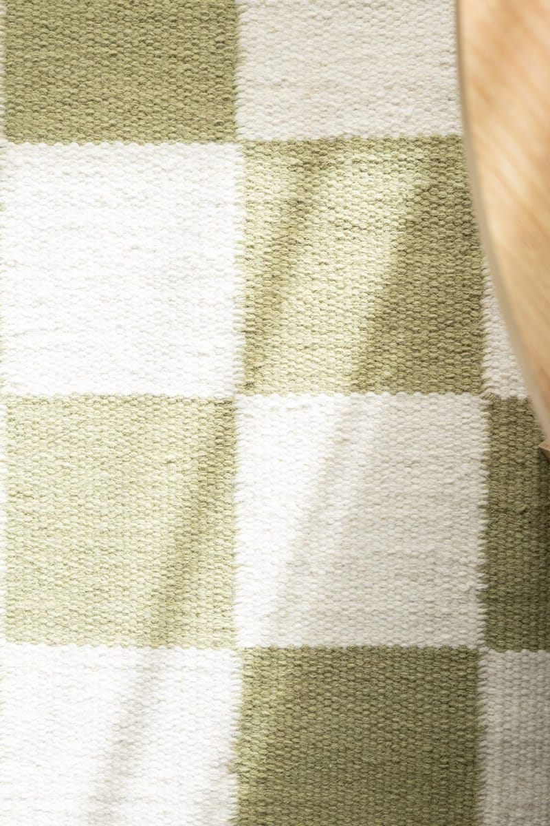 Håndvevd teppe Nordic Check 75x200 cm - Grønn - Tekstiler & tepper - Teppe & matte - Moderne matte - Ullteppe