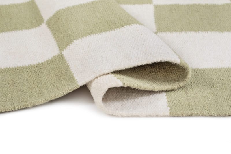 Håndvevd teppe Nordic Check 75x200 cm - Grønn - Tekstiler & tepper - Teppe & matte - Moderne matte - Ullteppe