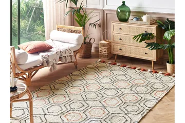 Hajipur Ryeteppe 160x230 cm - Beige - Tekstiler & tepper - Teppe & matte - Moderne matte - Bomullsmatter