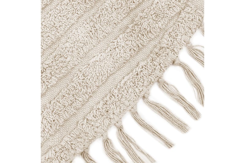 Halfeti Ryeteppe 140 cm Rund - Beige - Tekstiler & tepper - Teppe & matte - Moderne matte - Bomullsmatter