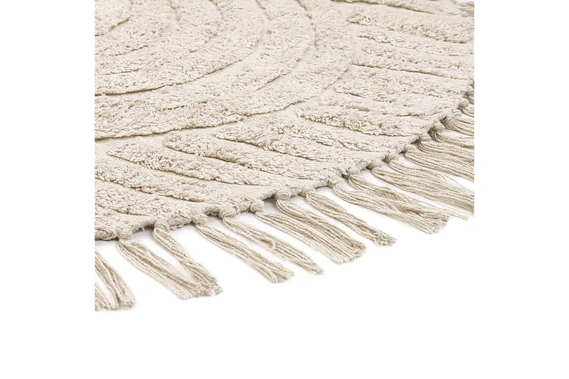 Halfeti Ryeteppe 140 cm Rund - Beige - Tekstiler & tepper - Teppe & matte - Moderne matte - Ryetepper