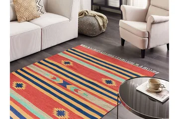 Hatis Bomullsteppe 140x200 cm - Blå - Tekstiler & tepper - Teppe & matte - Moderne matte - Bomullsmatter