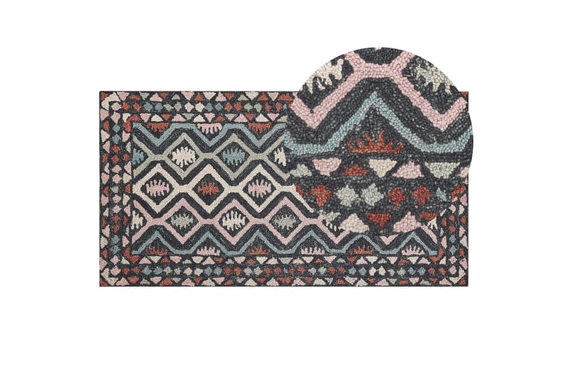 Haymana Ullteppe 80x150 cm - Blå - Tekstiler & tepper - Teppe & matte - Moderne matte - Ullteppe