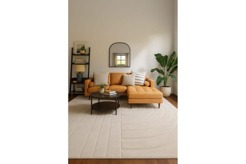 Heaven Trend Maskinvevd teppe 160x230 cm - Beige - Tekstiler & tepper - Teppe & matte - Moderne matte - Friezematte