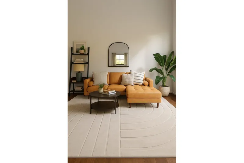 Heaven Trend Maskinvevd teppe 160x230 cm - Beige - Tekstiler & tepper - Teppe & matte - Moderne matte - Friezematte