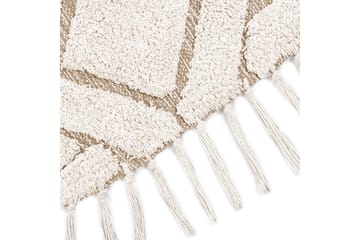 Horasan Ryeteppe 140 cm Rund - Beige - Tekstiler & tepper - Teppe & matte - Moderne matte - Ryetepper