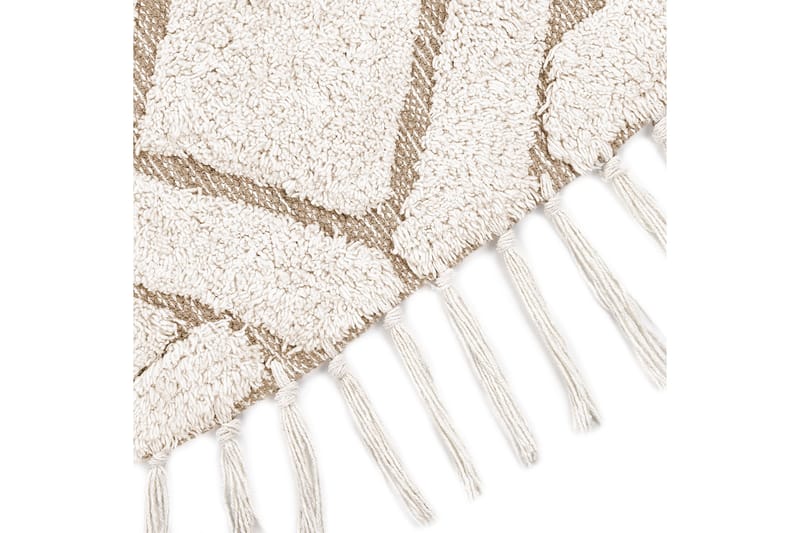 Horasan Ryeteppe 140 cm Rund - Beige - Tekstiler & tepper - Teppe & matte - Moderne matte - Ryetepper