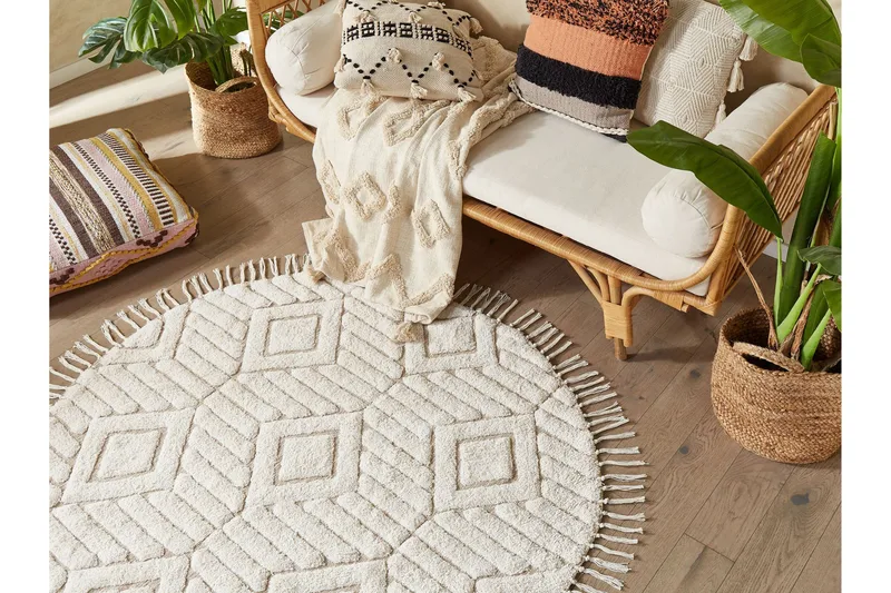 Horasan Ryeteppe 140 cm Rund, Beige