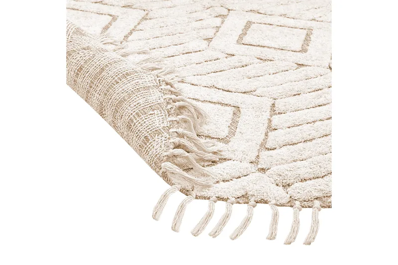 Horasan Ryeteppe 140 cm Rund - Beige - Tekstiler & tepper - Teppe & matte - Moderne matte - Ryetepper