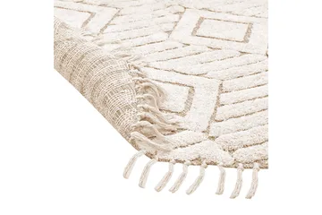 Horasan Ryeteppe 140 cm Rund - Beige - Tekstiler & tepper - Teppe & matte - Moderne matte - Ryetepper