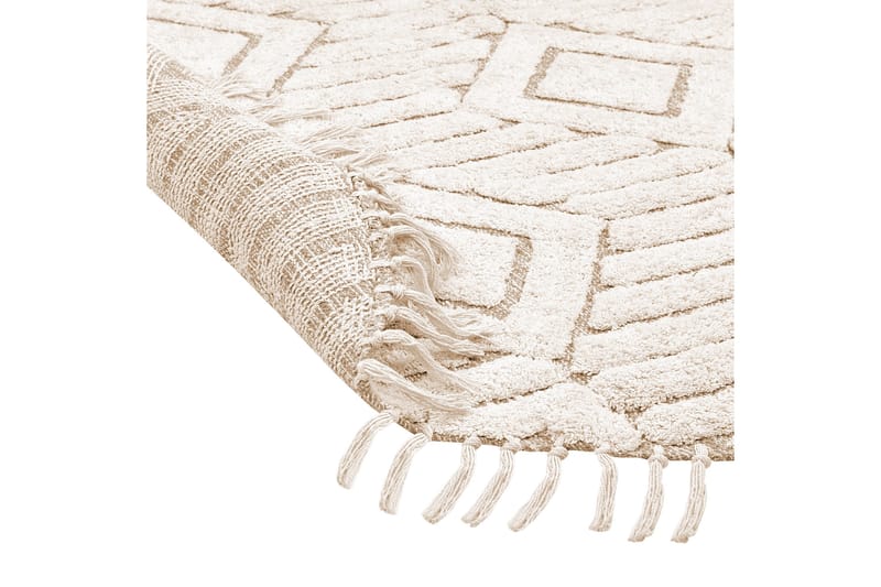 Horasan Ryeteppe 140 cm Rund - Beige - Tekstiler & tepper - Teppe & matte - Moderne matte - Ryetepper