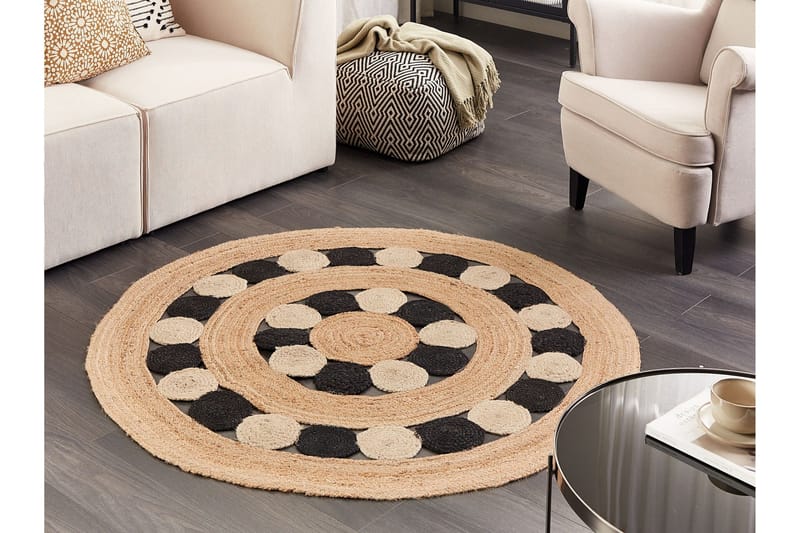 Hovit Juteteppe 140 cm Rund - Beige - Tekstiler & tepper - Teppe & matte - Moderne matte - Jutematter & hampematter