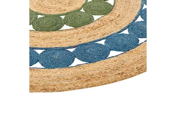 Hovit Juteteppe 140 cm Rund - Blå - Tekstiler & tepper - Teppe & matte - Moderne matte - Jutematter & hampematter