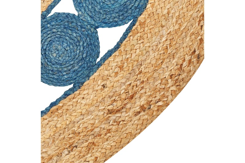 Hovit Juteteppe 140 cm Rund - Blå - Tekstiler & tepper - Teppe & matte - Moderne matte - Jutematter & hampematter