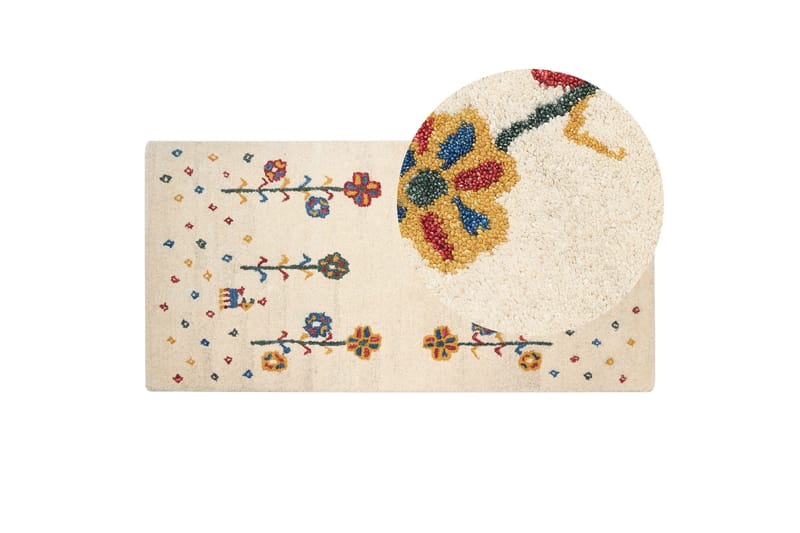 Husunlu Ryeteppe 80x150 cm - Beige - Tekstiler & tepper - Teppe & matte - Moderne matte - Ullteppe