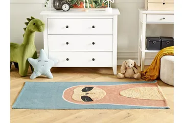 Isak Bomullsteppe 80x150 cm - Blå - Tekstiler & tepper - Teppe & matte - Moderne matte - Bomullsmatter