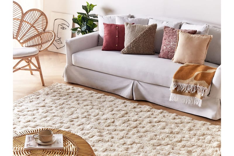 Itangar Bomullsteppe 140x200 cm - Beige - Tekstiler & tepper - Teppe & matte - Moderne matte - Bomullsmatter