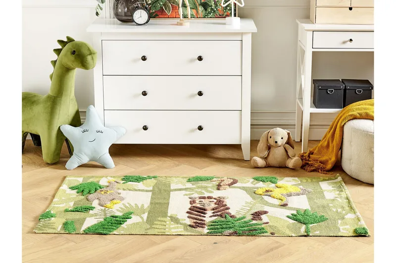 Janhto Bomullsteppe 80x150 cm - Grønn - Tekstiler & tepper - Teppe & matte - Moderne matte - Bomullsmatter