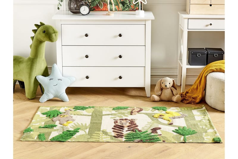 Janhto Bomullsteppe 80x150 cm - Grønn - Tekstiler & tepper - Teppe & matte - Moderne matte - Bomullsmatter