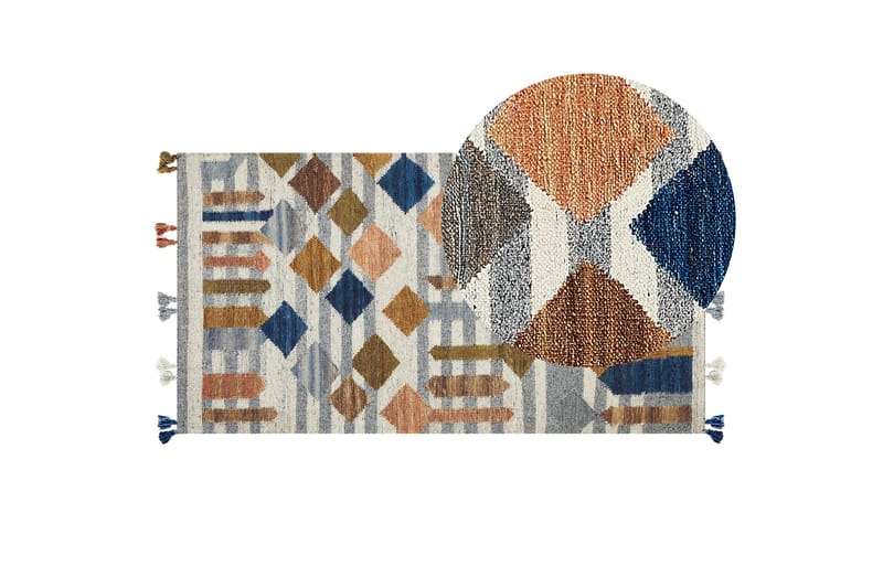 Kasakh Ullteppe 80x150 cm - Blå - Tekstiler & tepper - Teppe & matte - Moderne matte - Ullteppe