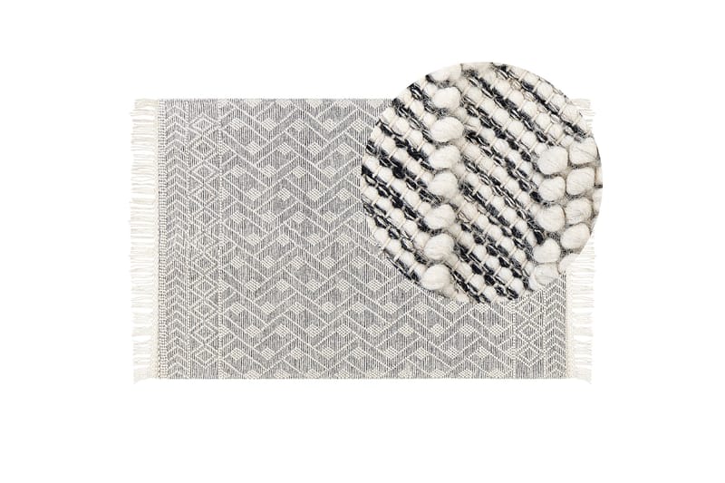 Kavak Ullteppe 160x230 cm - Svart/hvit - Tekstiler & tepper - Teppe & matte - Moderne matte - Ullteppe