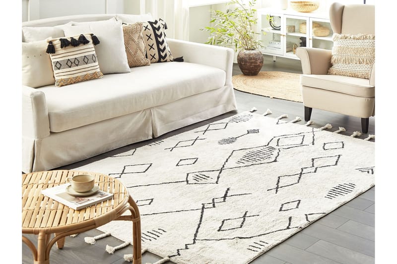 Kebir Bomullsteppe 140x200 cm - Svart/hvit - Tekstiler & tepper - Teppe & matte - Moderne matte - Bomullsmatter