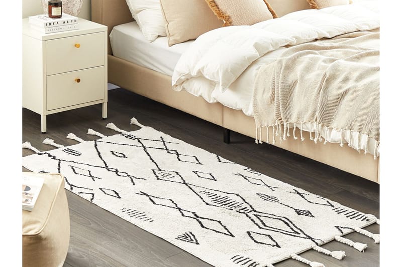 Kebir Bomullsteppe 80x150 cm - Svart/hvit - Tekstiler & tepper - Teppe & matte - Moderne matte - Bomullsmatter