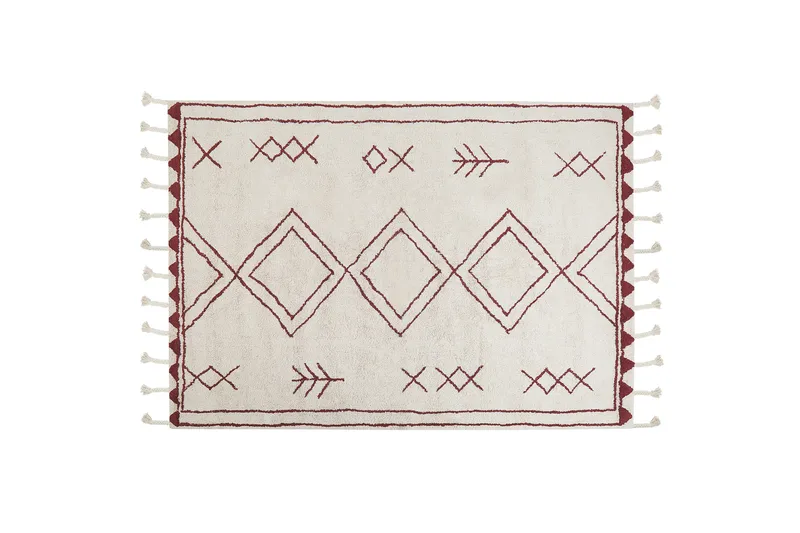 Kenitra Bomullsteppe 140x200 cm, Svart/hvit