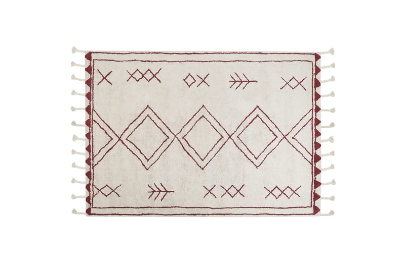 Kenitra Bomullsteppe 160x230 cm, Svart/hvit